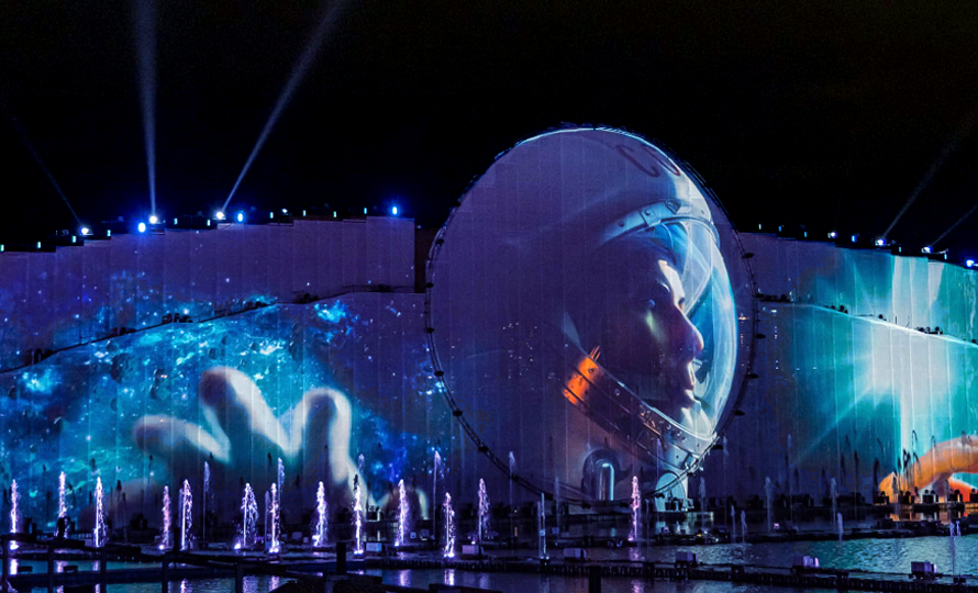 Video projections transform surfaces into canvases for storytelling at global breathtaking events and shows